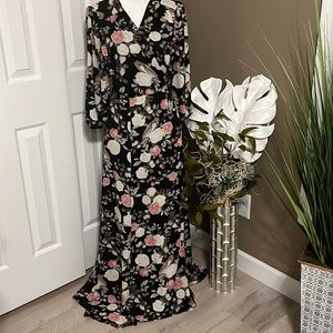 NY&CO Floral Wrap Dress- Like New Size Medium